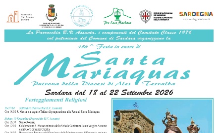 Visualizza la notizia: 156^ Festa in onore di Santa Mariaquas Visualizza la notizia: 156^ Festa in onore di Santa Mariaquas