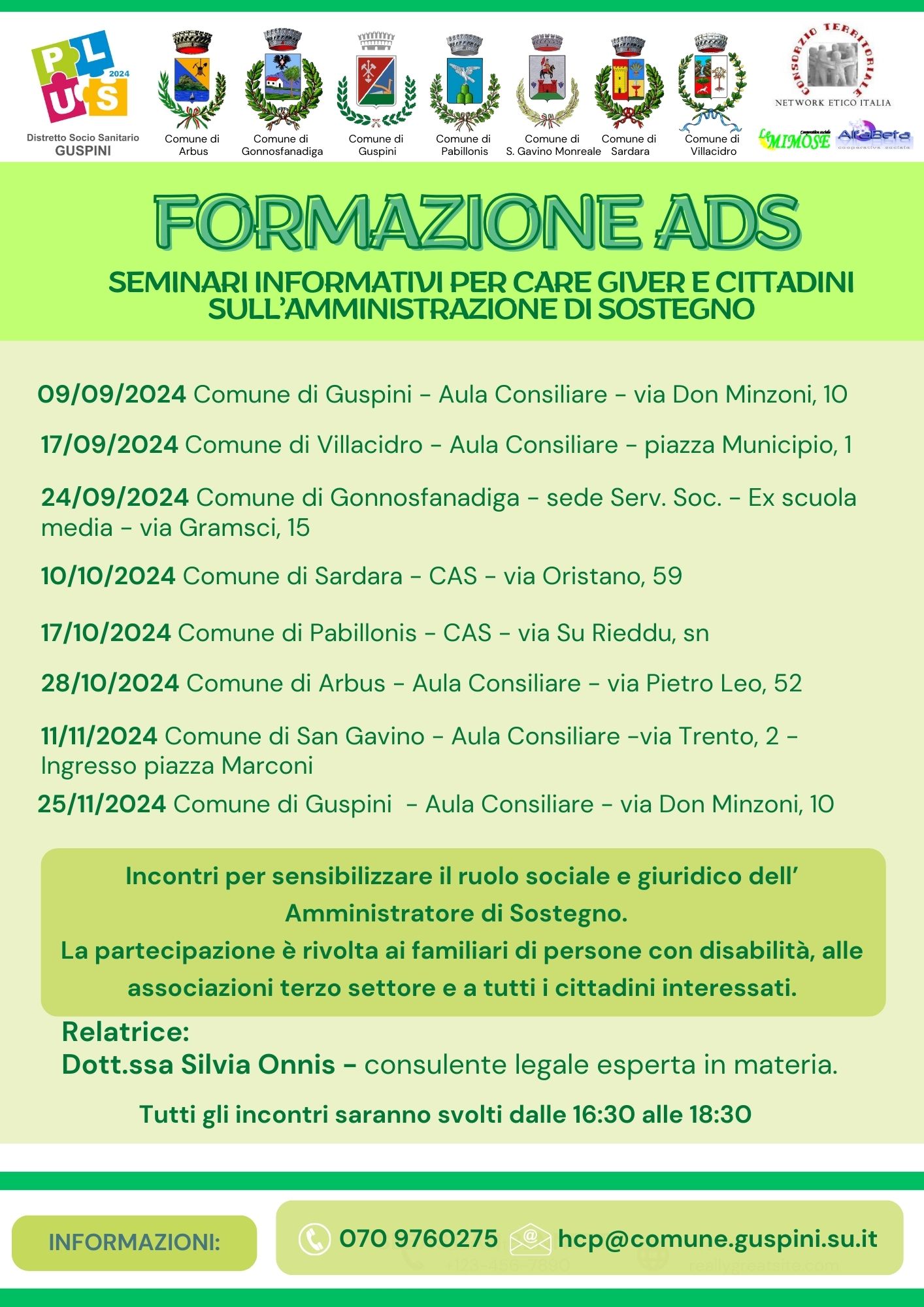 Visualizza la notizia: Formazione ADS - Seminari informativi-Sensibilizzazione Amministratori di Sostegno